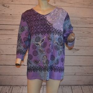 Liz & Me Purple Paisley Tunic 0x 14/16